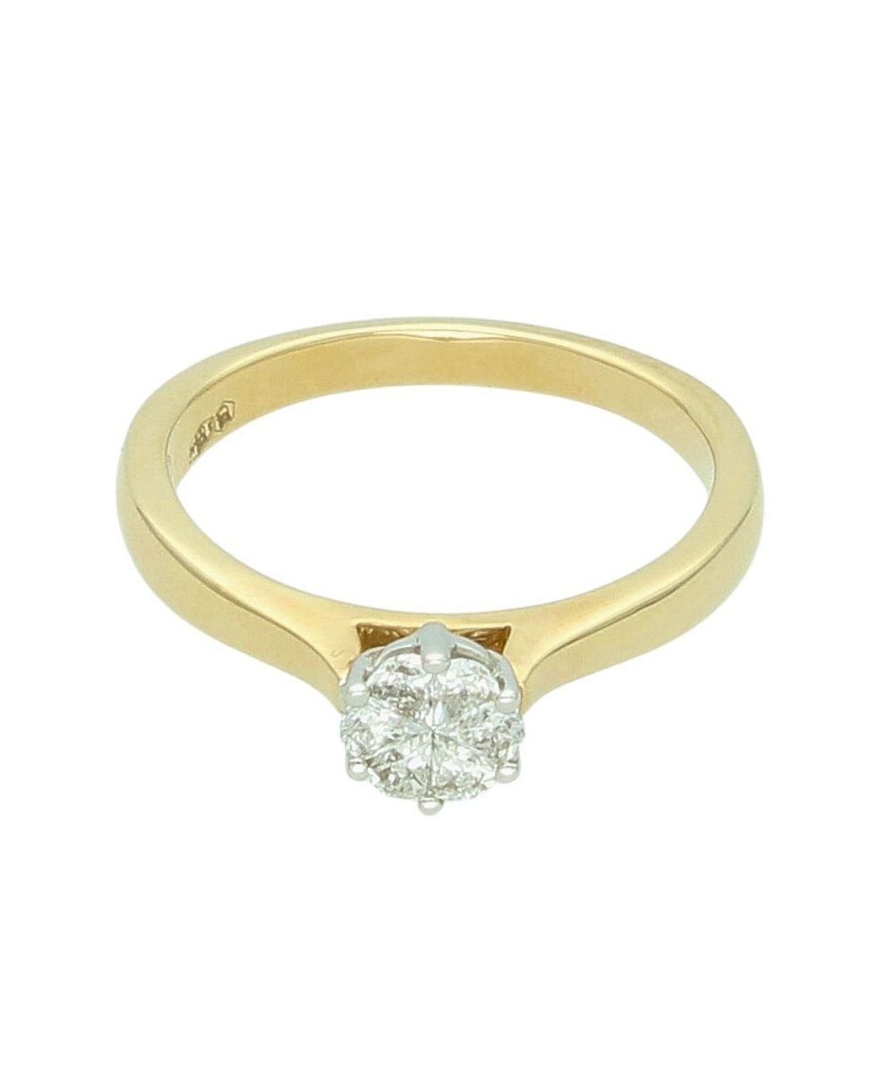 Złoty pierścionek zaręczynowy z diamentem „Migotliwe Sześć” 585 –  rozmiar 15.jpg